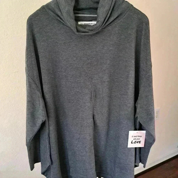 SWEATSHIRT PROJECT GRAY BUTTONED SLEEVES SIZE 1X - Picture 12 of 13